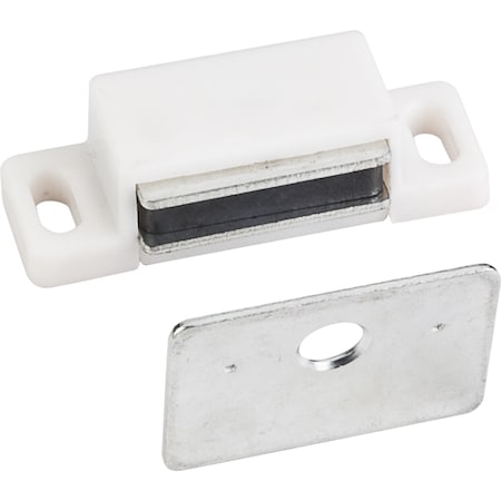 Hardware Resources 15 lb White Single Magnetic Catch with Zinc Strike 50630